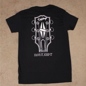 Gibson Black Graphic Tee with White Design (SIZE M)